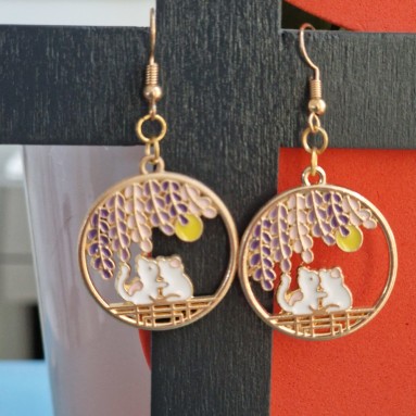 Orecchini gatti innamorati