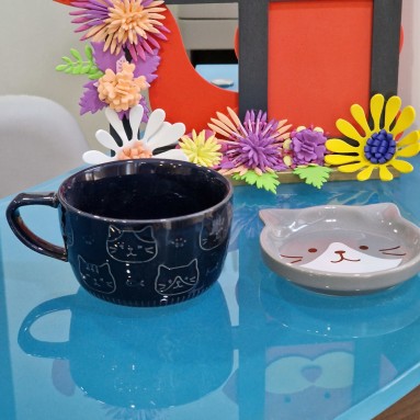 Tazzina con coperchio sottobicchiere