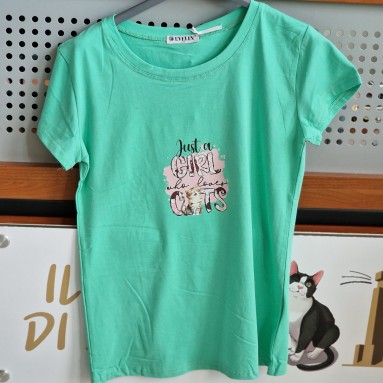 Maglietta Girl and Cats