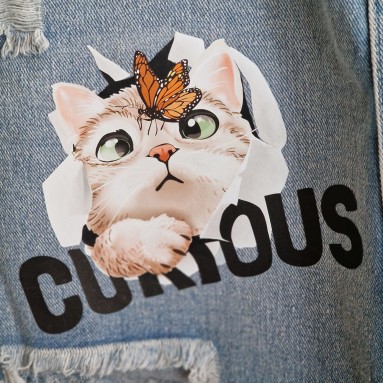 Gonna jeans gatto curious