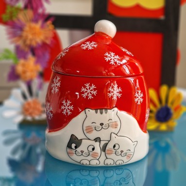 Barattolo in ceramica Meowy Christmas