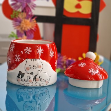 Barattolo in ceramica Meowy Christmas