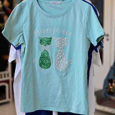 Maglia gatti perline