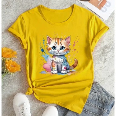 Maglia gialla gatto