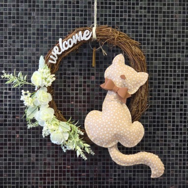 Ghirlanda gattino e fiorellini