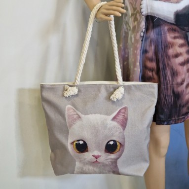 Borsa mare gatto bianco