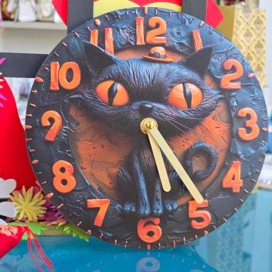 Orologio gatto occhi arancio