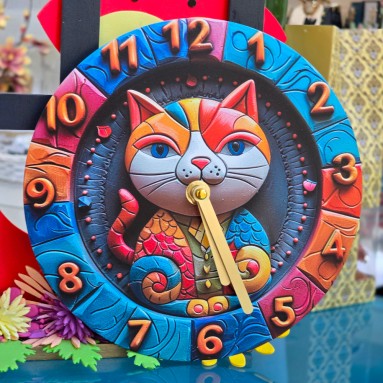 Orologio gatto colorato