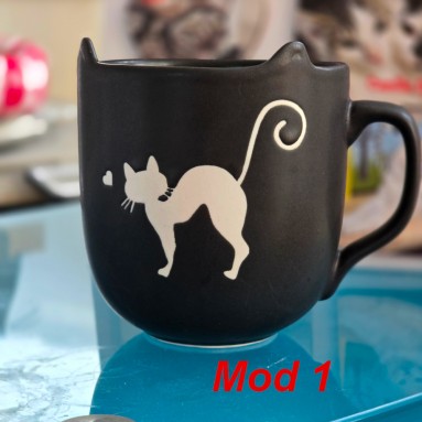 Tazza nera gatto stilizzato