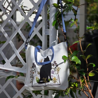 Borsetta gatto profilo nero