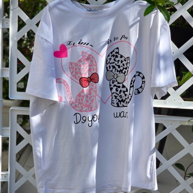 Maglia gattini cuoricini