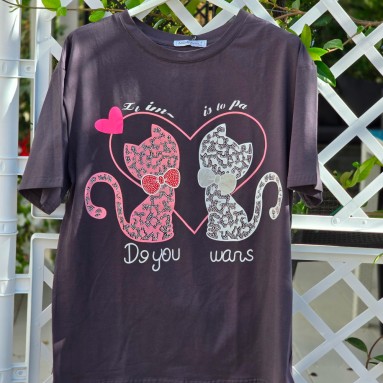 Maglia gattini cuoricini