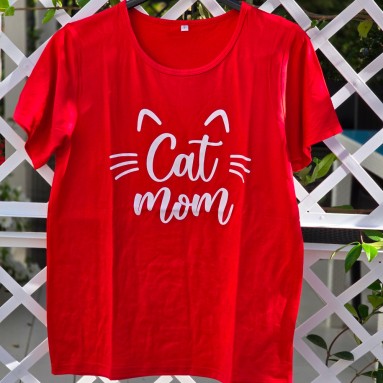 Maglia  Cat Mom colorata