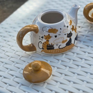 Teiera con tazza gattini in love