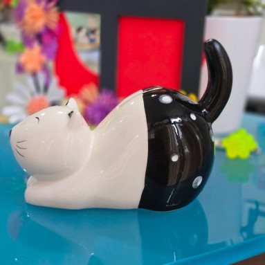 Salvadanaio in ceramica bicolore