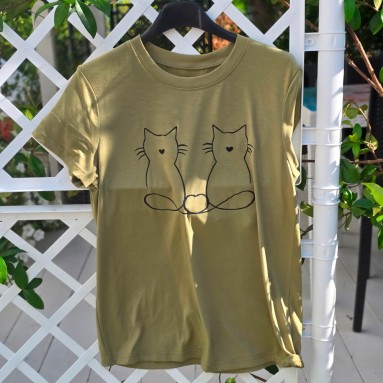 Maglia Verdone gatti stilizzati