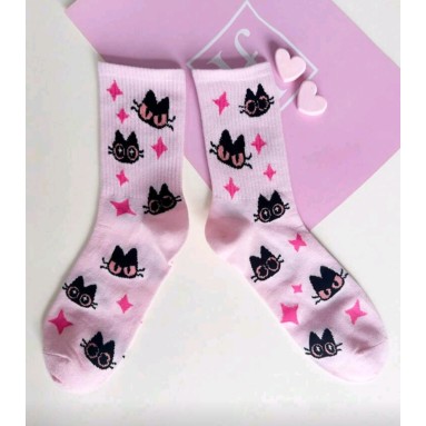 Calze rosa gatto nero