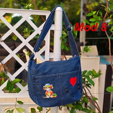 Borse jeans gatto