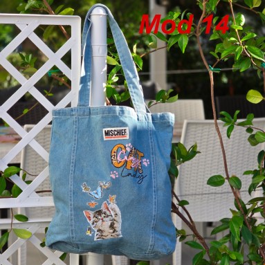 Borse jeans gatto