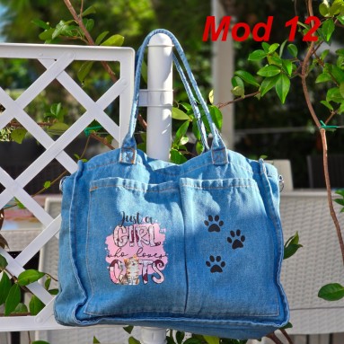 Borse jeans gatto