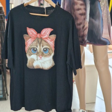 Maglia gatto con fiocco