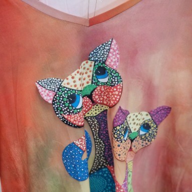 Maglietta due gatti colorati