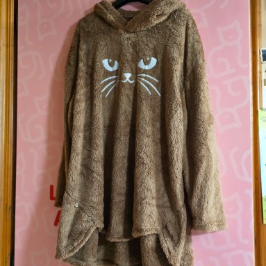 Felpa con pelliccia e orecchie gatto