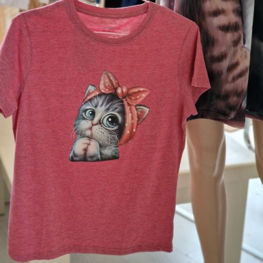 Maglietta gatto fiocco