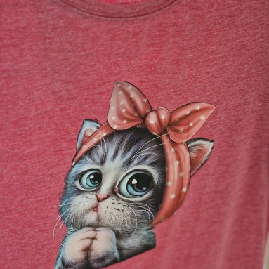 Maglietta gatto fiocco