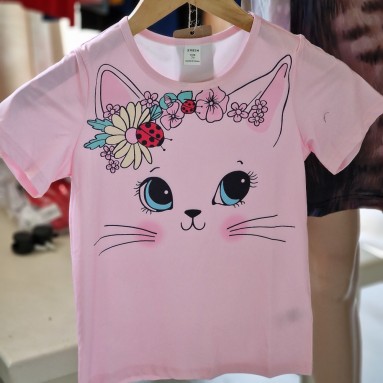 Maglia bimba faccia gatto