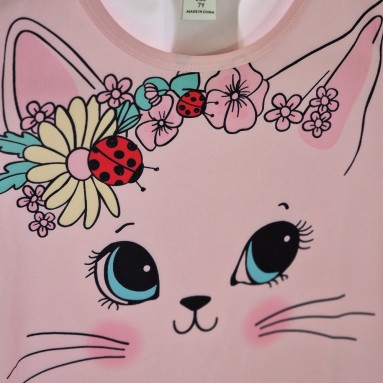 Maglia bimba faccia gatto