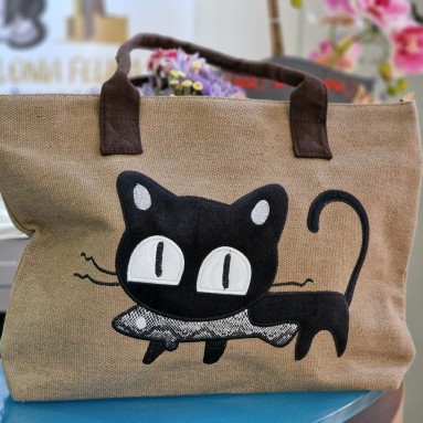 Borsa in tela gatto