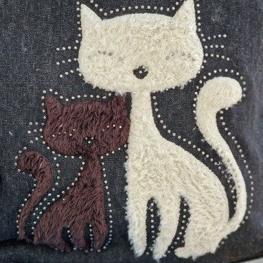 Borsa in tela con design gatto