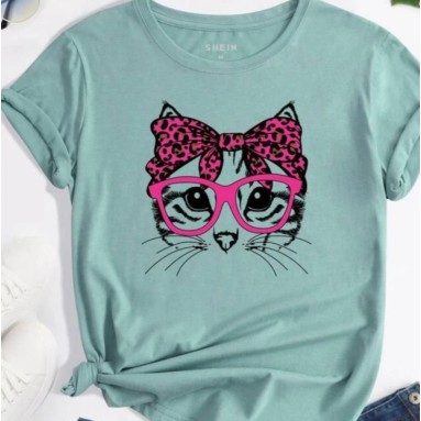 Maglia gatto con occhiali