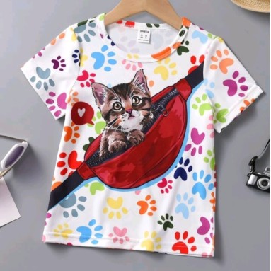 Maglia bimbo con gatto e zampe