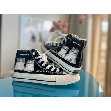 Scarpe da ginnastica con stampa gatto