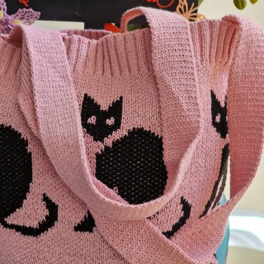 Borsa in lanetta gatto nero