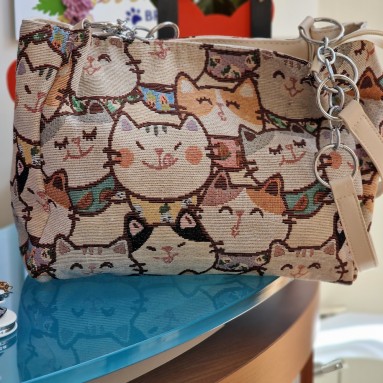 Borsa multigatto in tela