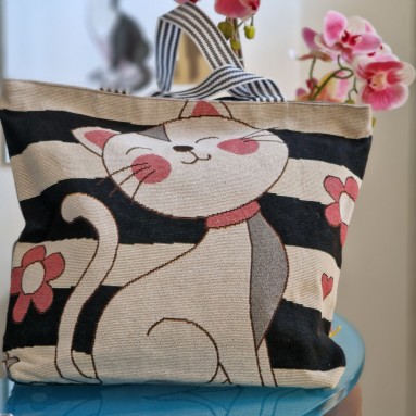 Borsa gatto e righe