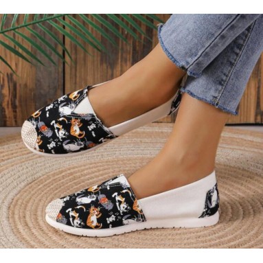 Espadrillas con stampa gatto